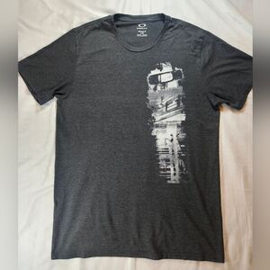 Oakley Mens Gray Short Sleeve Pullover Crewneck T-shirt Size Large